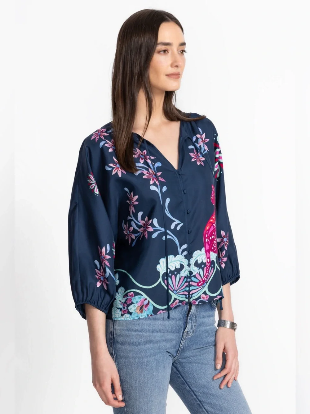 Johnny Was Harlan Blouse in Leilana Print Sz Medium